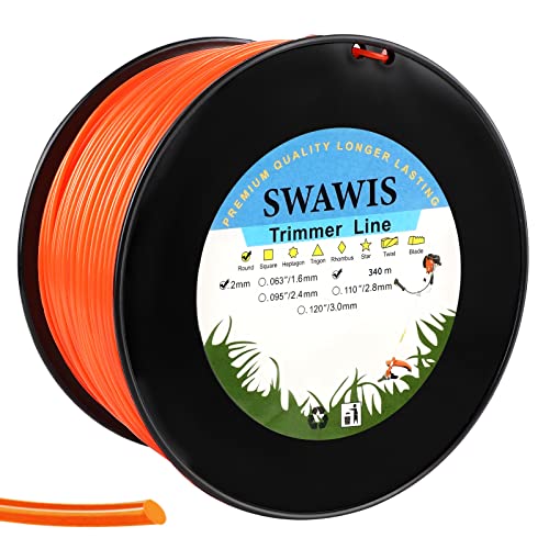 SWAWIS Trimmerfaden Rasen Mähfaden 2,0mm/340M Ersatzfaden Rasentrimmer Ersatz-Trimmer Leine Nylonfaden Motorsense Trimmerschnur für Weed Grass Yard oder Garden, Orangerot SWAWIS Trimmerfaden Rasen Mähfaden 2,0mm/340M Ersatzfaden Rasentrimmer Ersatz-Trimmer Leine Nylonfaden Motorsense Trimmerschnur für Weed Grass Yard oder Garden, Orangerot von SWAWIS