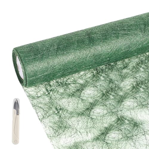SWAWIS Vlies Tischläufer Dunkelgrün 30cm x 5M Tischläufer Rolle Tischläufer Hochzeit Tischband Grün Tischläufer Geburtstag Tischdecke für Tischdeko Hochzeit Geburtstag Taufe Deko von SWAWIS