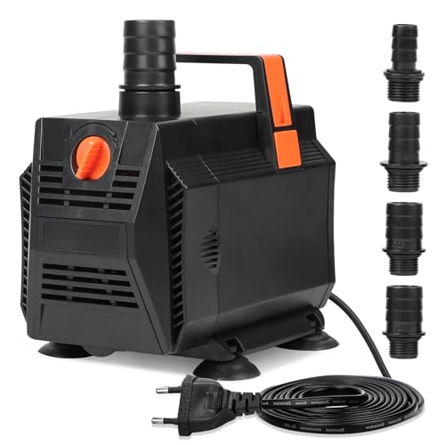 SWAWIS Wasserpumpe Tauchpumpe 30W 2000L/H Teichpumpe Springbrunnenpumpe Amphibisch mit Durchflusskontrolle Tauchpumpe Aquarium Pumpe Wasser Tauchwasserpumpe mit 4 Düse Brunnenpumpen SWAWIS Wasserpumpe Tauchpumpe 30W 2000L/H Teichpumpe Springbrunnenpumpe Amphibisch mit Durchflusskontrolle Tauchpumpe Aquarium Pumpe Wasser Tauchwasserpumpe mit 4 Düse Brunnenpumpen von SWAWIS