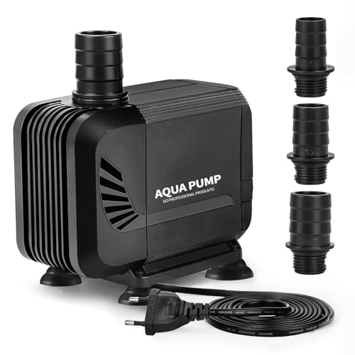 SWAWIS Wasserpumpe Tauchpumpe Teichpumpe Amphibisch 2500L/H 35W Aquarium Pumpe Mini Tauchpumpe Aquariumpumpe Ultra-Quiet Pumpe mit Filter und 3 Düse 19mm/22mm/25mm Brunnenpumpen Wasserpumpe Aquarium von SWAWIS