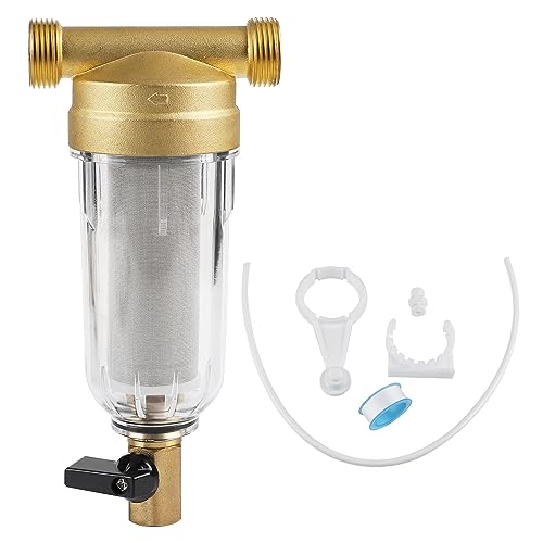 SWAWIS Wiederverwendbare Ausspülbarer Feinfilter, Spin-Down-Sediment-Wasserfilter, Wasserfilter Gartenschlauch, Eisenfilter für Brunnenwasser, Wasserhahn Wasserfilter Wasser(3/4'' Male Thread) von SWAWIS