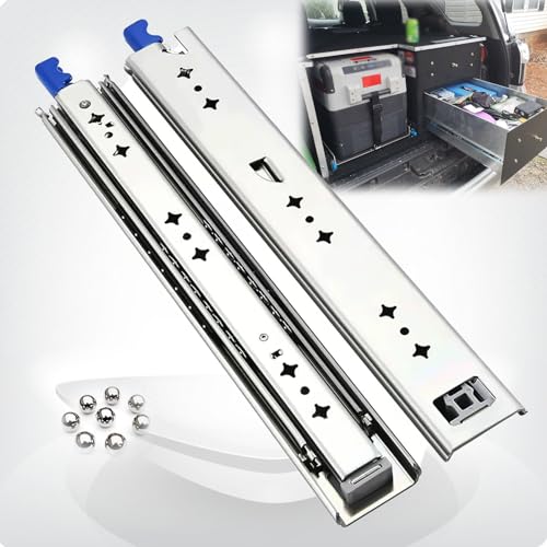 SWAYVES Schubladenführungen 800–1450 Mm Schubladenführungen Hochleistungsfähig 120 Kg Tragkraft Vollauszug Mit Kugellagerschienen, Seitliche Monta1 Paar/With Lock/250Mm von SWAYVES