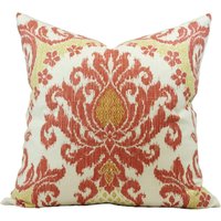 Rote Damast Ikat Kissenbezug in 20 "x 20" von SWDSTUDIO