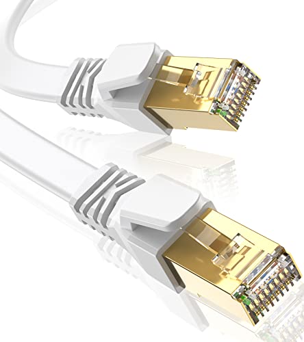 Cat 8 LAN Kabel 0.5m, SWECENT 40Gbps Netzwerkkabel Hochgeschwindigkeits 2000MHz S/FTP Ethernet Kabel POE Gigabit RJ45 Nylon PVC Flaches Vergoldeter Patchkabel für PS5/4 Router Modem TV Laptop von SWECENT