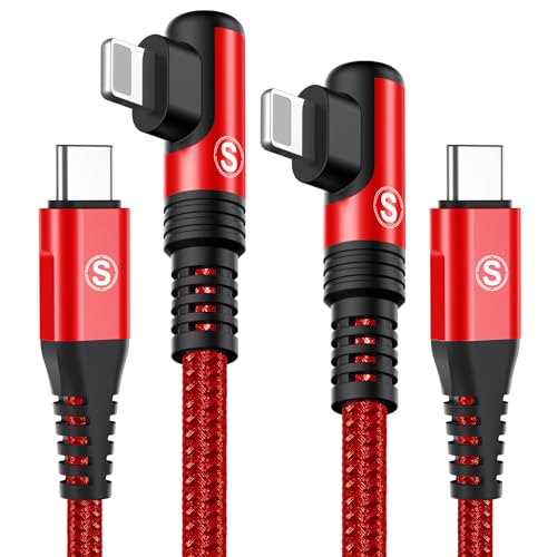 SWECENT USB C Ligtning Kabel [2Stück 1M], 90 Grad i Phone Ladekabel Power Delivery Nylon Fast Typ C Ligtning Ladekabel für i Phone 14/13/Pro/Pro Max/Mini/12/12 Pro Max/Mini/11 Pro/X/XS/XR/8/SE/8 Plus von SWECENT