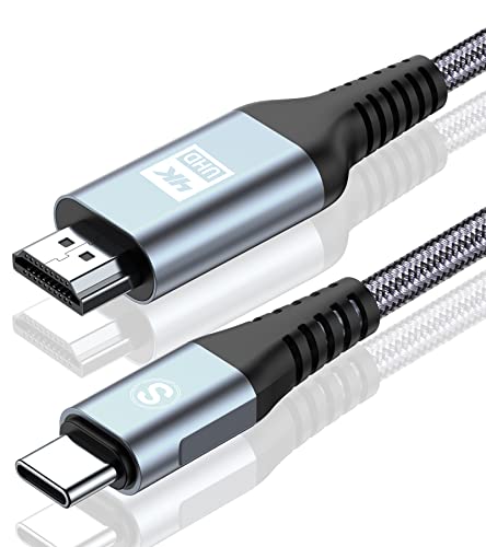 SWECENT USB C auf HDMI Kabel 4K 0.5M, USB Typ C auf HDMI UHD Kabel Geflochten Thunderbolt 3/4 Adapter Kompatibel für iPhone 15 Pro Max,MacBookPro/Air,iMac,iPad Pro,Samsung s23 zu s8,Surface,Dell, HP von SWECENT