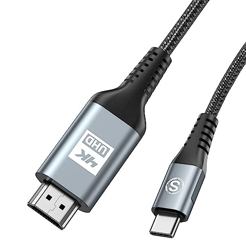 SWECENT USB C auf HDMI Kabel 4K 1M, USB Typ C auf HDMI UHD Kabel Geflochten Thunderbolt 3/4 Adapter für i Phone 15 Pro Max,MacBookPro/Air,iMac,iPad Pro,Samsung S24 S23 zu S8,Surface,Dell,HP,Pixel von SWECENT