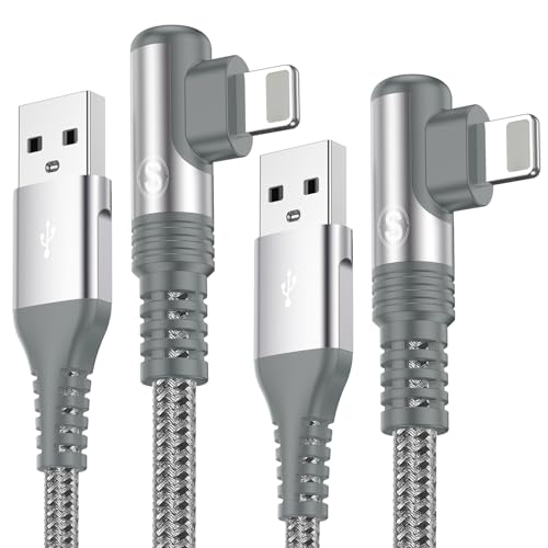 i Phone Ladekabel Ligtning Kabel [2Stück 2M],SWECENT 90 Grad Winkel Ligtning Schnellladekabel kompatibel für i Phone 14/13/11/XS/XS Max/XR/X/8/8 Plus/7/7 Plus/ 6s/6s Plus/6/6 Plus/SE/iPad Mini/Air/Pro von SWECENT