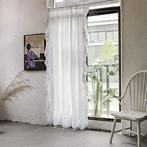 SWECOMZE 1er Set Vintage Vorhänge Boho Rüschengardine Shabby Chic Gardine Schal Vorhang Fensterschal für Wohnzimmer Schlafzimmer (150 * 160cm) von SWECOMZE