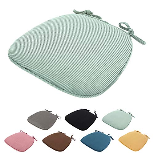 SWECOMZE 2 Stück Sitzkissen Stuhl 43x41x35cm - Sitzauflage Auflage Polster Stuhlkissen Sitzpolster mit Bändern Gartenstuhl (Grün) von SWECOMZE