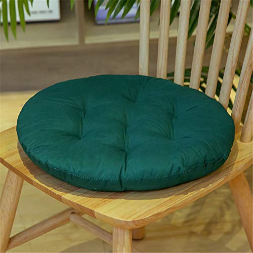 SWECOMZE 2er Set Sitzkissen Kissen Stuhlkissen 40 * 40CM Auflage Sitzauflage Büro Boden Balkon Garten Stuhlkissen Polsterauflage für Innen Außenbereich Chair Cushion (Dunkelgrün,Runden) von SWECOMZE