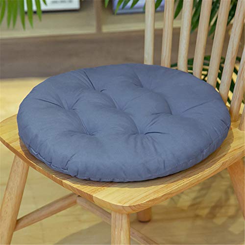 SWECOMZE 2er Set Sitzkissen Kissen Stuhlkissen 40 * 40CM Auflage Sitzauflage Büro Boden Balkon Garten Stuhlkissen Polsterauflage für Innen Außenbereich Chair Cushion (Graublau,Runden) von SWECOMZE