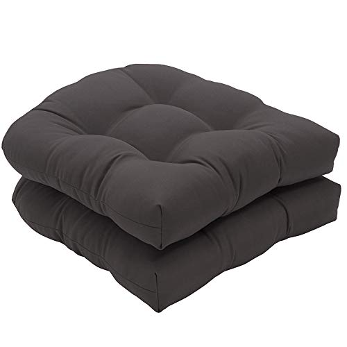 SWECOMZE 2pc Sitzkissen Polster Kissen,Hochwertig Stuhlkissen Bezug Waschbar und Pflegeleicht Sitzpolster Gartenstuhl Polster,48x48cm (Dunkelgrau) von SWECOMZE
