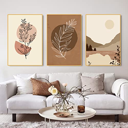 SWECOMZE 3er Premium Poster Set, Moderne Bilder, Ohne Rahmen Wandbilder, Boho DekoWanddeko für Wohnzimmer Schlafzimmer (B,30x40cm) von SWECOMZE