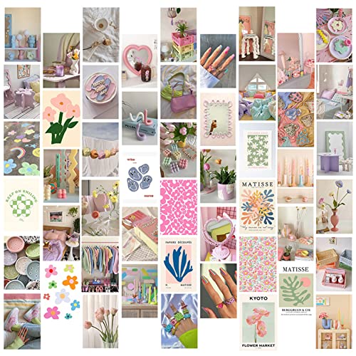 SWECOMZE 50 Stück Wandcollagen Set, Ästhetisches Bilder, Wand Collage Set Aesthetic Zimmer Dekor, Wandbilder, Wandkunstdruck Foto-Display für Mädchen Jungen (A) von SWECOMZE