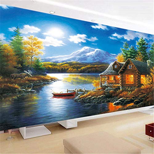 SWECOMZE 5D Diamond Painting, DIY Diamant Malerei Landschaft Full Bohrer Strassstein Stickerei Wohnzimmer Schlafzimmer Wanddekoration (90x50cm) von SWECOMZE