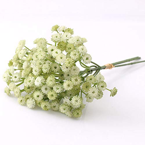 SWECOMZE 6 Stück Kunstblumen Schleierkraut, Gypsophila Kunstblumen, Künstliche Blumen für Zuhause Hochzeit Party Dekor Blumenstrauß (Grün) von SWECOMZE