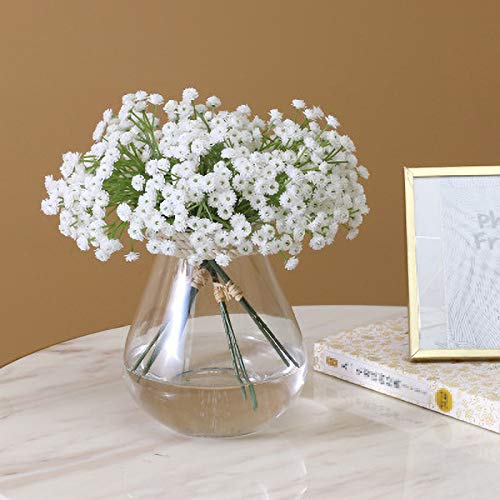 SWECOMZE 6 Stück Kunstblumen Schleierkraut, Gypsophila Kunstblumen, Künstliche Blumen für Zuhause Hochzeit Party Dekor Blumenstrauß (Weiß) von SWECOMZE