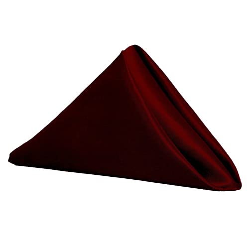 SWECOMZE 6 Stück Stoffservietten,Hochwertigen Die Seide Servietten Stoff Leicht Zu Bügeln Strapazierfähig Pflegeleicht Servietten für Hochzeit Partys (40x40cm,Weinrot) von SWECOMZE