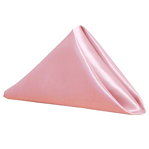 SWECOMZE 6 Stück Stoffservietten,Hochwertigen Die Seide Servietten Stoff Leicht Zu Bügeln Strapazierfähig Pflegeleicht Servietten für Hochzeit Partys (Rosa,40x40cm) von SWECOMZE