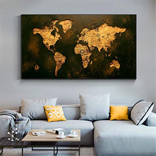 SWECOMZE DIY 5D Diamant Painting, Diamant Painting Bilder Weltkarte DIY Diamant Gemälde Diamant Malerei Mosaik Kreuzstich Strass Gemälde Wall/Eingang/Büro Dekorationen (180x80cm) von SWECOMZE