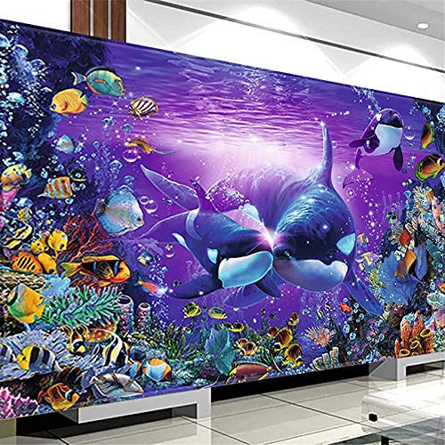 SWECOMZE DIY Diamond Painting Set,5D Diamant malerei Unterwasserwelt Delfin Diamant Bilder Kits, Strass Stickerei Wohnwanddekoration (120 * 60cm) von SWECOMZE