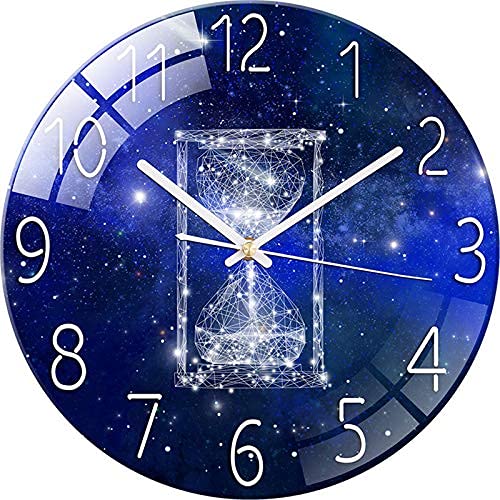 SWECOMZE Glasuhr - 30cm - Leise Wanduhr Wandkunst Bild Gehärtetem Glas für Wohnzimmer, Küche, Büro und Schlafzimmer (Style B) von SWECOMZE