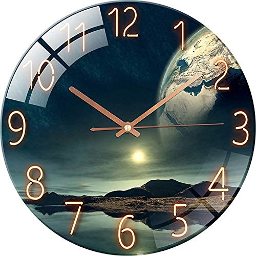 SWECOMZE Glasuhr - 30cm - Leise Wanduhr Wandkunst Bild Gehärtetem Glas für Wohnzimmer, Küche, Büro und Schlafzimmer (Style C) von SWECOMZE