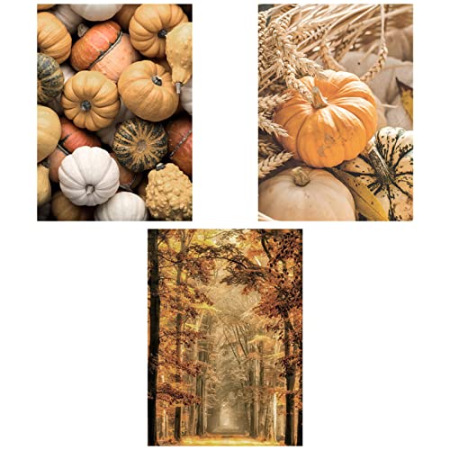 SWECOMZE Herbst 3er Poster Set, Herbstposter Wandposter Posterset Bilder Set, Moderne Bilder Wanddeko, Wandbilder für Wohnzimmer Schlafzimmer (D,50x70cm)… von SWECOMZE