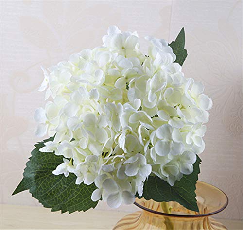 SWECOMZE Kunstblumen Künstliche Hortensie Blumen Dekoration Künstliche Hydrangeablume Hochzeit Dekor (Weiß) von SWECOMZE