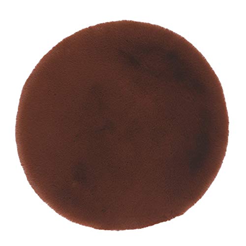 SWECOMZE Plüsch Stuhlkissen, 45 * 45cm Kunstfell Plüsch sitzauflage Bürostuhlkissen Schülermatte, sitzkissen rund Fell Optik Nachahmung Wolle Sofa Matte (Braun) von SWECOMZE