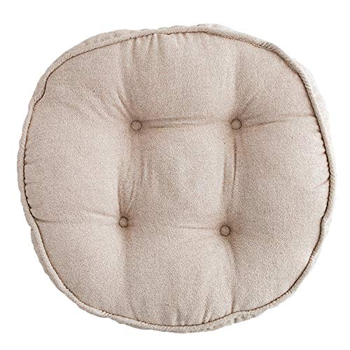 SWECOMZE Stuhlkissen Stuhl Sitzkissen 45X45cm, Garten Stuhl Gepolstertes Sitzkissen, Bequemes Gartenkissen tark gepolstert Stuhlauflagen für Esszimmer Balkon (Rund,Beige) von SWECOMZE