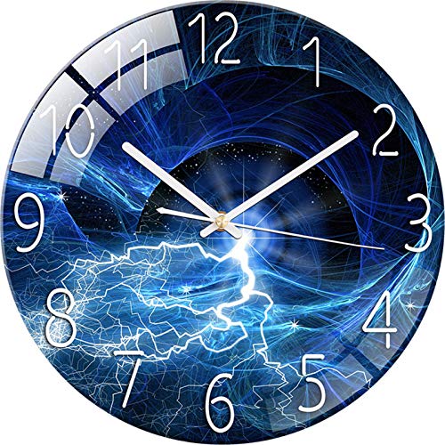 SWECOMZE Wandnuhr mit Geräuscharmes,12 Zoll 30cm Wand Uhr,Wanduhr Lautlos, Galaxie Sternenhimmel Wall Clock Home Decor für Wohnzimmer Kinderzimmer (Stil A) von SWECOMZE