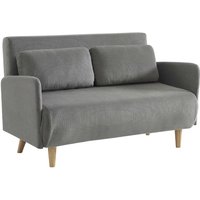 2-Sitzer-Sofa mit Cordbezug und Holzfüßen, Cord, Hellgrau - Hellgrau - Sweeek von SWEEEK