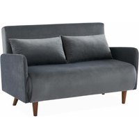 2-Sitzer-Sofa mit Samtbezug, Samt, Dunkelgrau - Dunkelgrau - Sweeek von SWEEEK