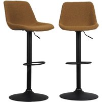 Sweeek - 2er Set Barhocker mit texturiertem Bouclé-Bezug verstellbar 60,5/81,5cm von SWEEEK