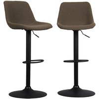 Sweeek - 2er Set Barhocker mit texturiertem Bouclé-Bezug verstellbar 60,5/81,5cm von SWEEEK