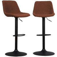 Sweeek - 2er Set Barhocker mit texturiertem Bouclé-Bezug verstellbar 60,5/81,5cm von SWEEEK