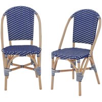 Sweeek - 2er Set Bistrostühle aus Rattan und Polyrattan von SWEEEK