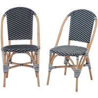 2er Set Bistrostühle aus Rattan und Polyrattan - Schwarz - Sweeek von SWEEEK