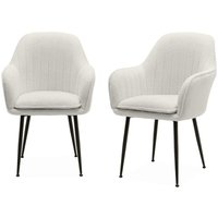Sweeek - 2er Set Bouclé Sessel mit Metallbeinen, Bouclé, Kunstlammfell Weiß Sweeek - 2er Set Bouclé Sessel mit Metallbeinen, Bouclé, Kunstlammfell Weiß von SWEEEK