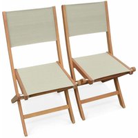 Sweeek - 2er Set Gartenstühle Klappstühle, Holz und Textilene von SWEEEK