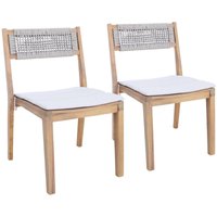 2er-Set Gartenstühle aus Akazienholz mit Kissen und Seilbespannung - Sweeek 2er-Set Gartenstühle aus Akazienholz mit Kissen und Seilbespannung - Sweeek von SWEEEK