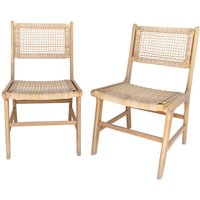 Sweeek - 2er Set Gartenstühle aus Holz und Geflecht von SWEEEK
