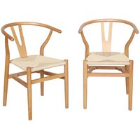 Sweeek - 2er-Set Holzstühl mit Sitzfläche aus Seilbespannung Sweeek - 2er-Set Holzstühl mit Sitzfläche aus Seilbespannung von SWEEEK