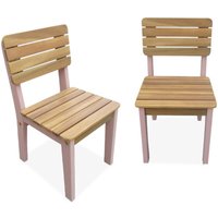 2er Set Holzstühle für Kinder, drinnen / draußen - Rosa - Sweeek von SWEEEK
