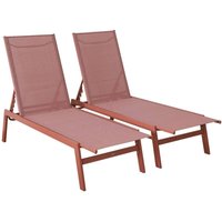 Sweeek - 2er-Set Liegestühle aus Textilene und Metall mit mehreren Positionen Sweeek - 2er-Set Liegestühle aus Textilene und Metall mit mehreren Positionen von SWEEEK