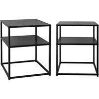 Sweeek - 2er Set Nachttische aus schwarzem Metall mit Regal Sweeek - 2er Set Nachttische aus schwarzem Metall mit Regal von SWEEEK