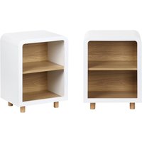 Sweeek - 2er-Set Nachttische mit Holzlook und 2 Nischen Sweeek - 2er-Set Nachttische mit Holzlook und 2 Nischen von SWEEEK
