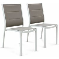 2er Set Stühle Weiß / Taupe - Sweeek 2er Set Stühle Weiß / Taupe - Sweeek von SWEEEK